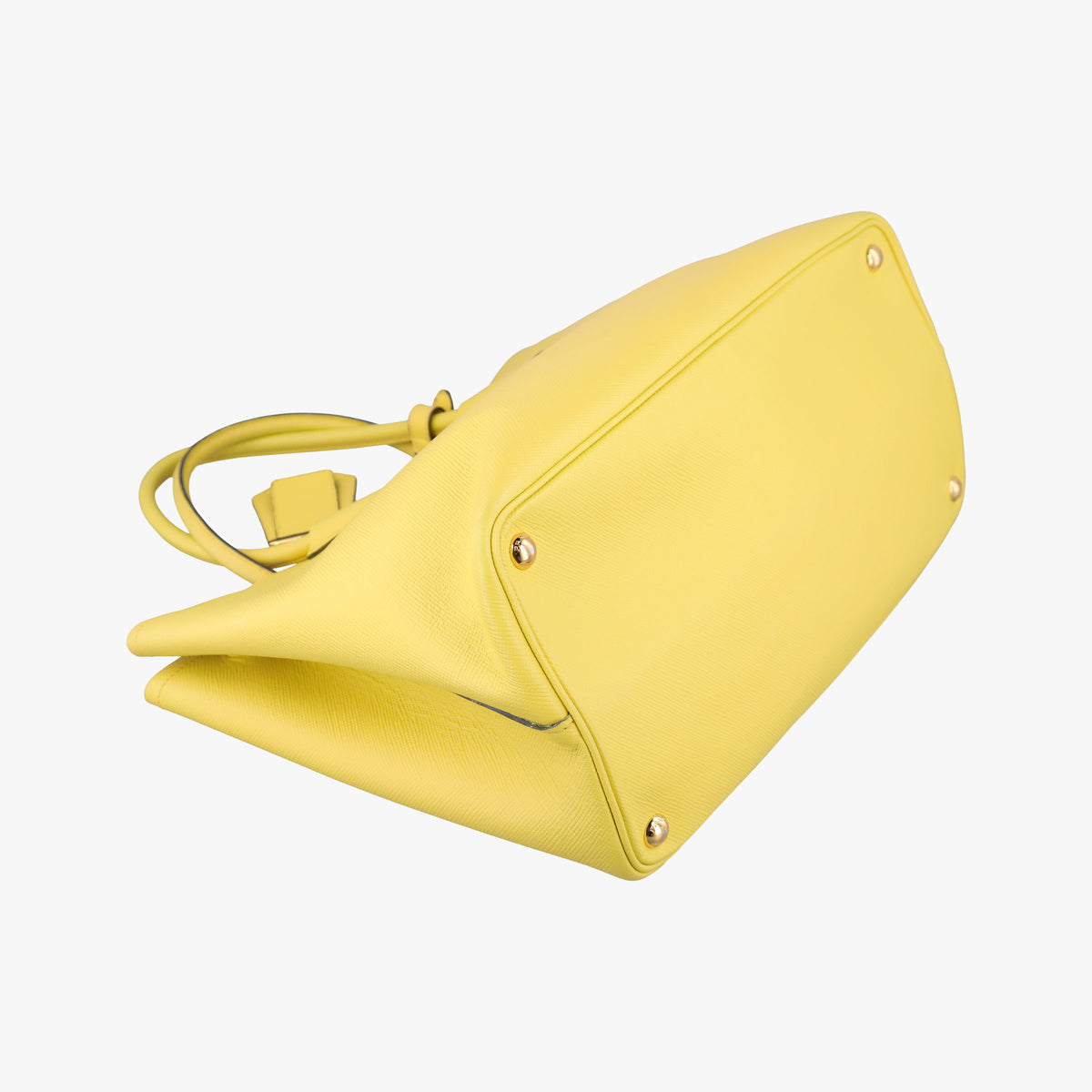 Pre-owned Prada Double Cuir Yellow SAFFIANO　Leather BN2756 handbag | stylenewstar