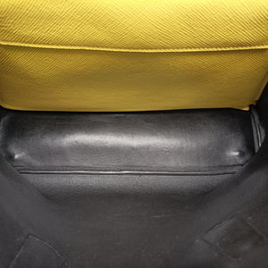 Pre-owned Prada Double Cuir Yellow SAFFIANO　Leather BN2756 handbag | stylenewstar