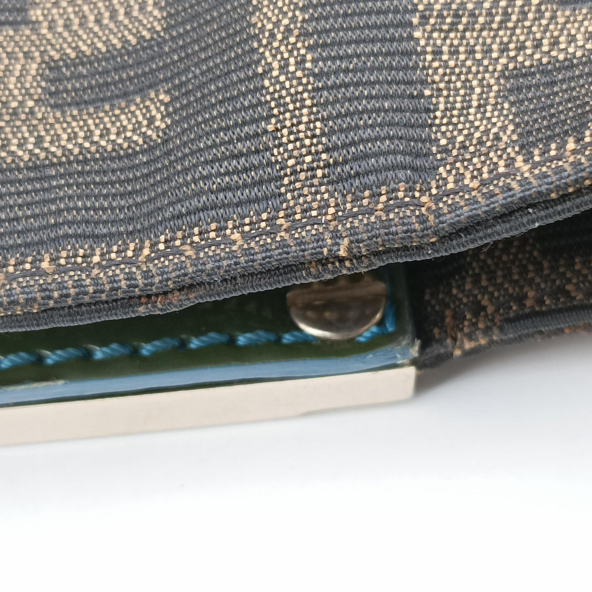 Pre-owned Fendi Mia Brown×Green canvas 8BR615 handbag | stylenewstar