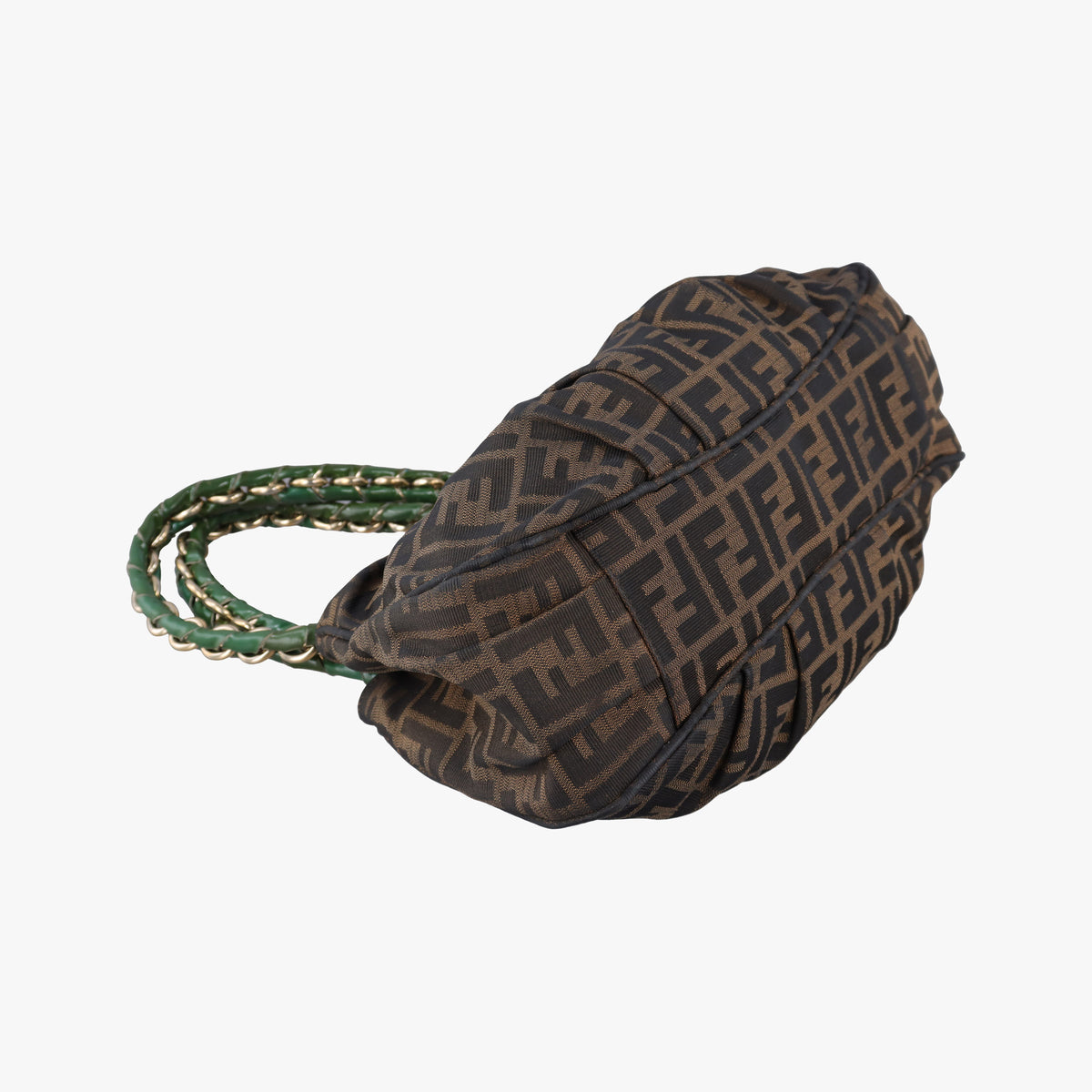Pre-owned Fendi Mia Brown×Green canvas 8BR615 handbag | stylenewstar