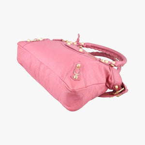 Pre-owned Balenciaga Giant Town Pink lambskin  shoulderbag | stylenewstar
