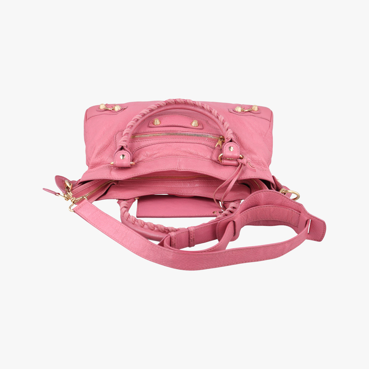 Pre-owned Balenciaga Giant Town Pink lambskin  shoulderbag | stylenewstar
