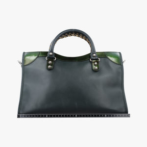 Pre-owned Balenciaga Large City Green Leather  shoulderbag | stylenewstar