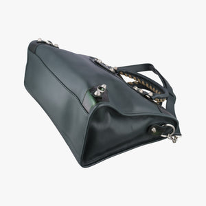 Pre-owned Balenciaga Large City Green Leather  shoulderbag | stylenewstar