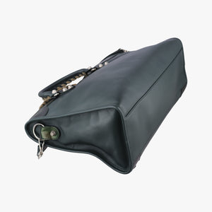 Pre-owned Balenciaga Large City Green Leather  shoulderbag | stylenewstar