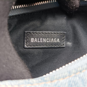 Pre-owned Balenciaga Le Cagole Blue denim  shoulderbag | stylenewstar