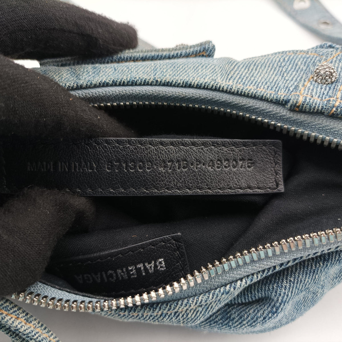 Pre-owned Balenciaga Le Cagole Blue denim  shoulderbag | stylenewstar