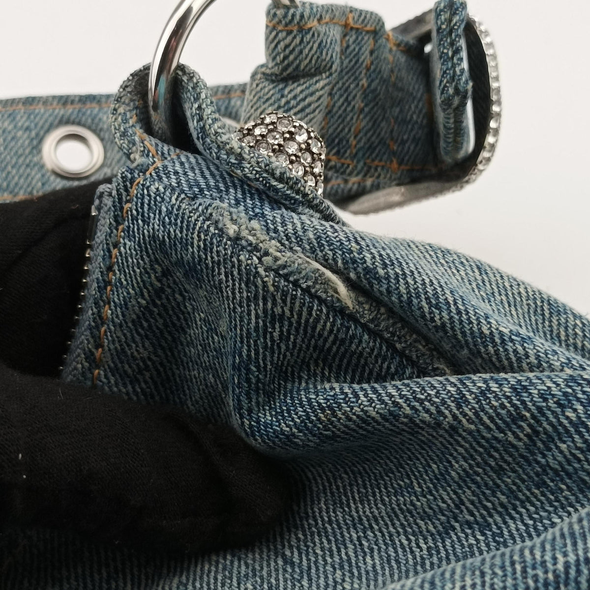 Pre-owned Balenciaga Le Cagole Blue denim  shoulderbag | stylenewstar