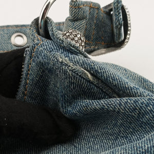 Pre-owned Balenciaga Le Cagole Blue denim  shoulderbag | stylenewstar