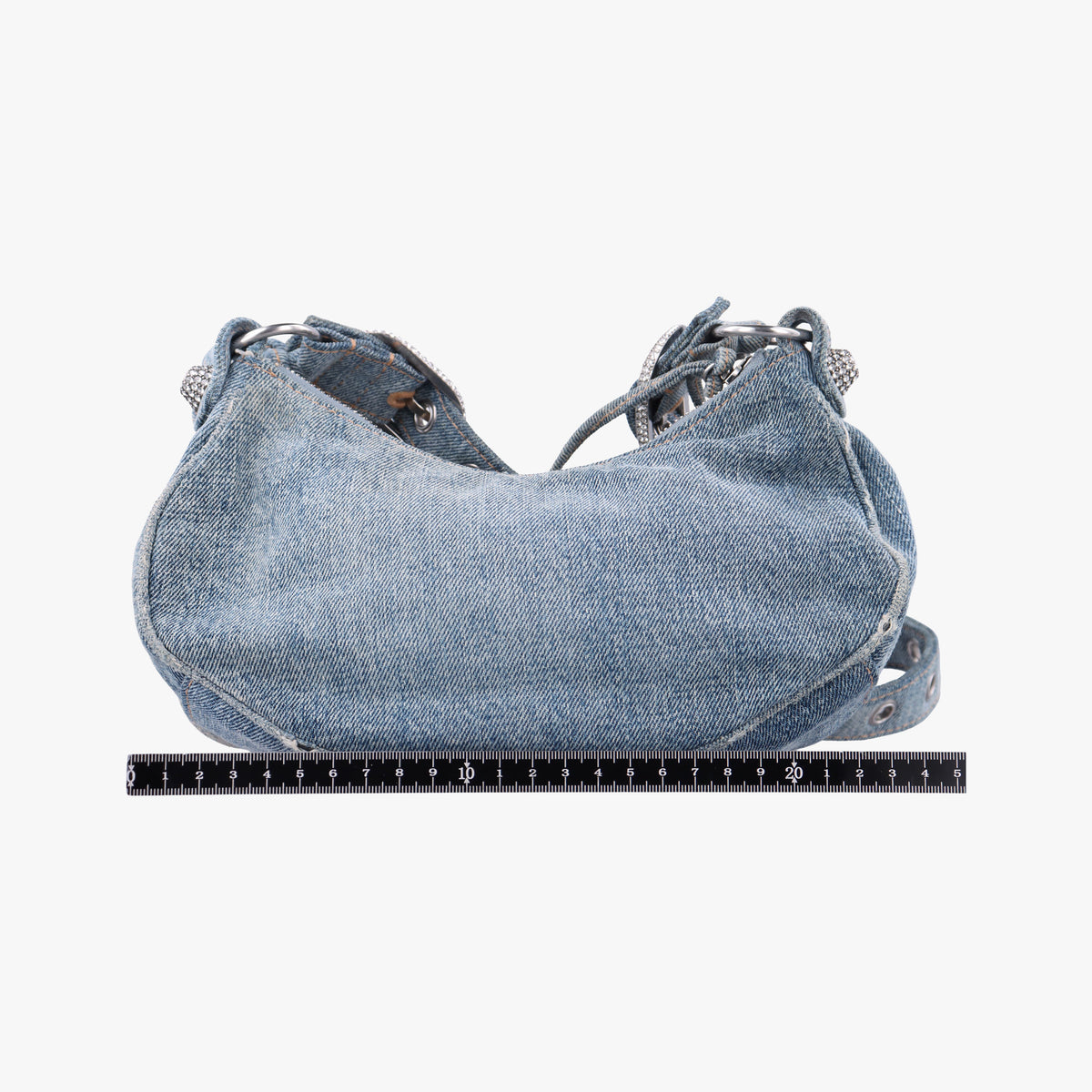 Pre-owned Balenciaga Le Cagole Blue denim  shoulderbag | stylenewstar