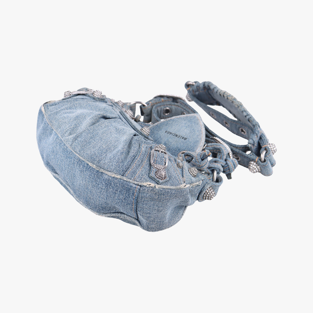 Pre-owned Balenciaga Le Cagole Blue denim  shoulderbag | stylenewstar