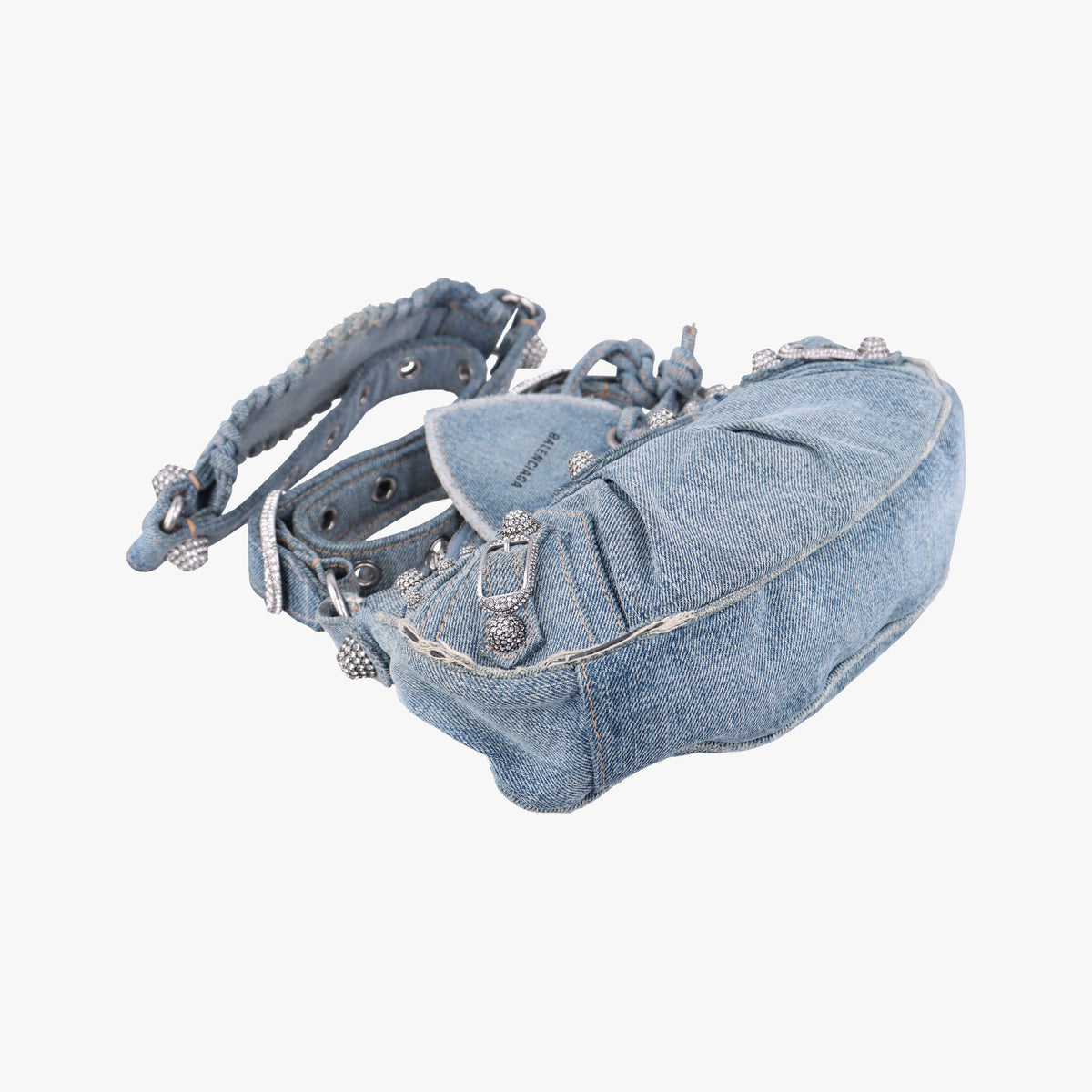Pre-owned Balenciaga Le Cagole Blue denim  shoulderbag | stylenewstar