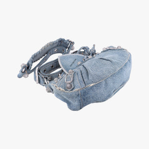 Pre-owned Balenciaga Le Cagole Blue denim  shoulderbag | stylenewstar