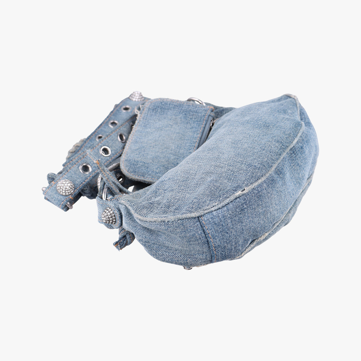 Pre-owned Balenciaga Le Cagole Blue denim  shoulderbag | stylenewstar