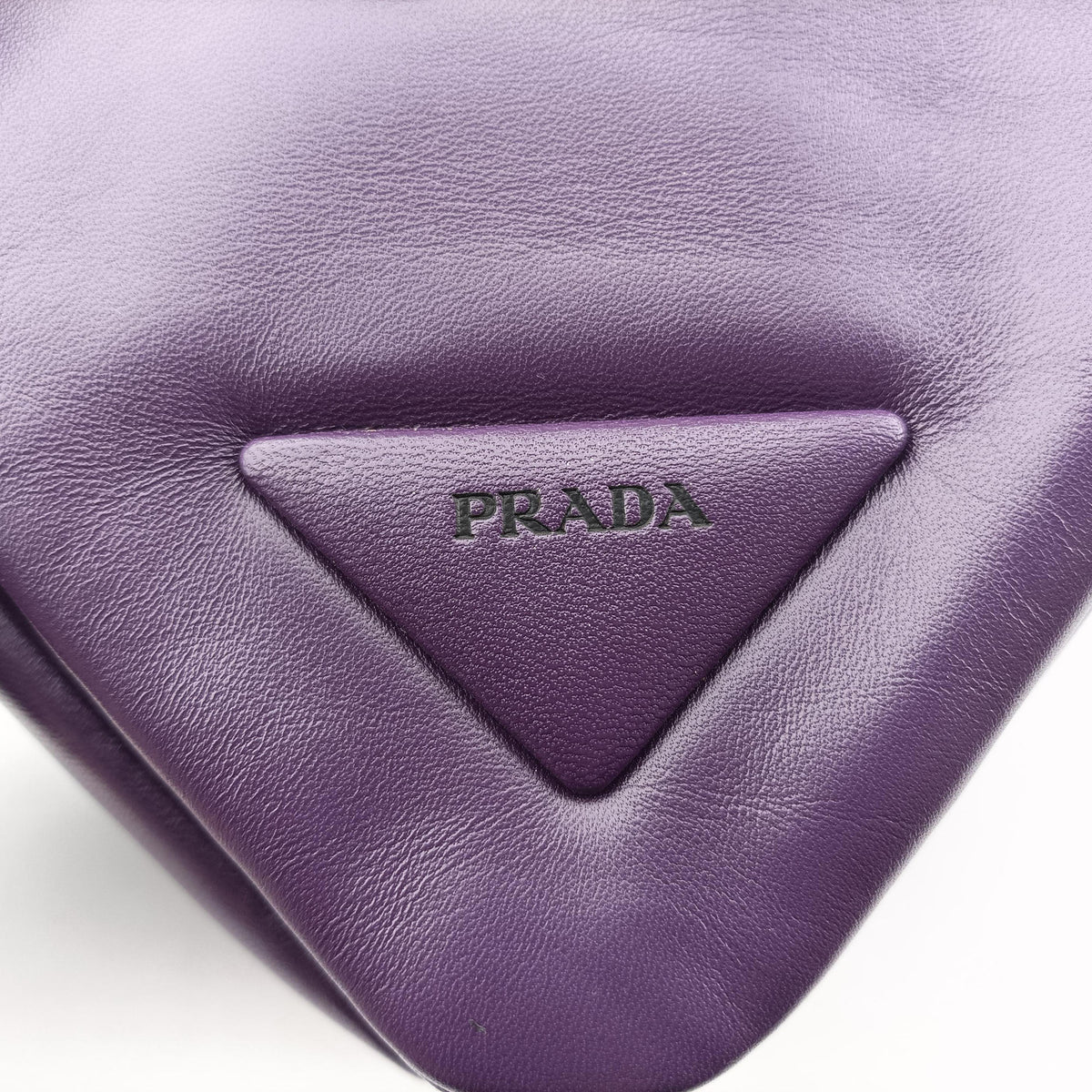 Pre-owned Prada Padded Nappa triangle Purple lambskin 1BA315 shoulderbag | stylenewstar