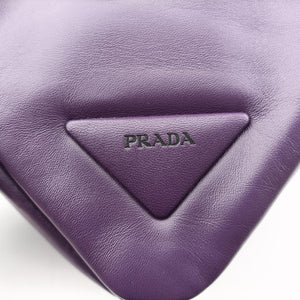 Pre-owned Prada Padded Nappa triangle Purple lambskin 1BA315 shoulderbag | stylenewstar