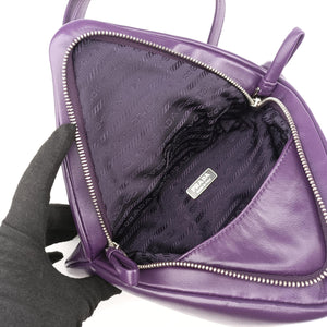 Pre-owned Prada Padded Nappa triangle Purple lambskin 1BA315 shoulderbag | stylenewstar