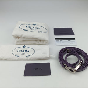 Pre-owned Prada Padded Nappa triangle Purple lambskin 1BA315 shoulderbag | stylenewstar