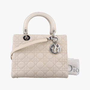 Secondhand Christian Dior Lady Dior Beige lambskin  shoulderbag | stylenewstar