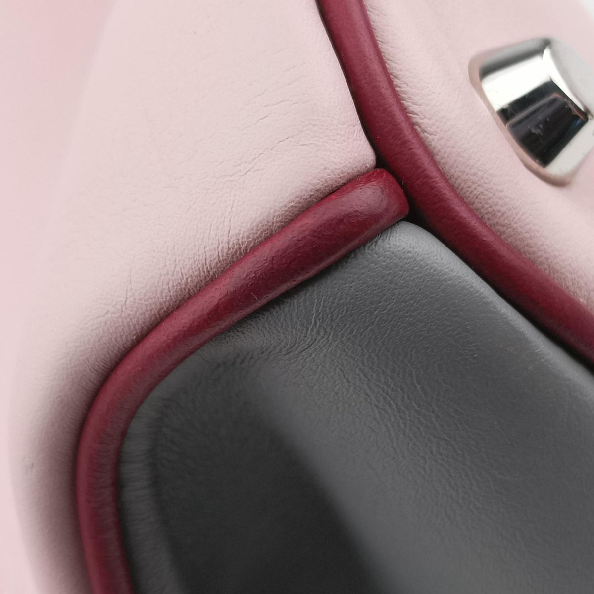 Secondhand Christian Dior Diorissimo Pink×gray Leather  shoulderbag | stylenewstar