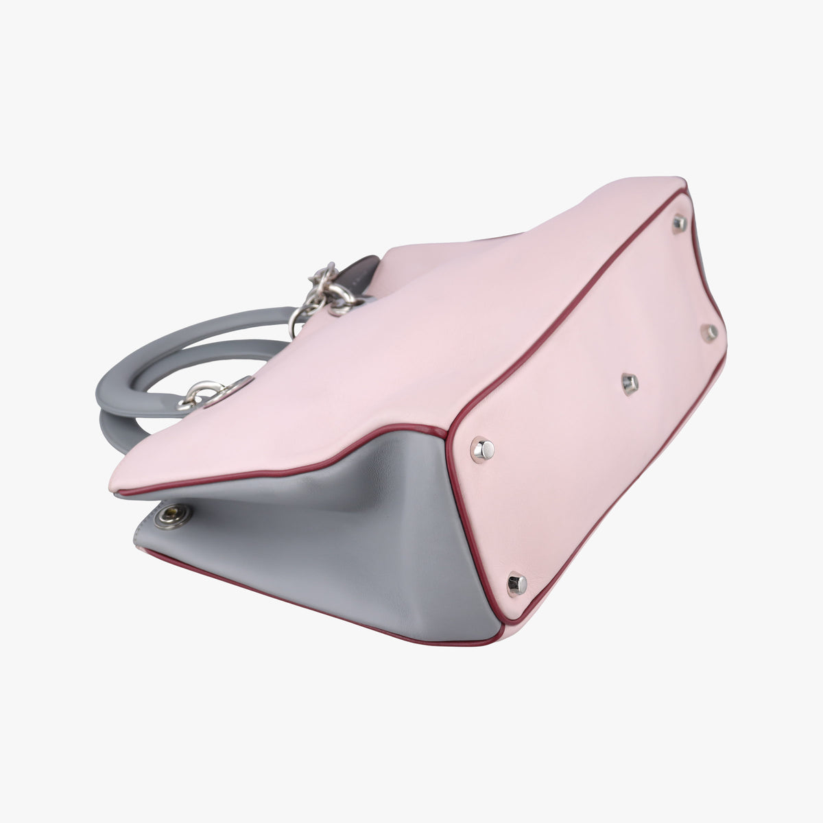 Secondhand Christian Dior Diorissimo Pink×gray Leather  shoulderbag | stylenewstar