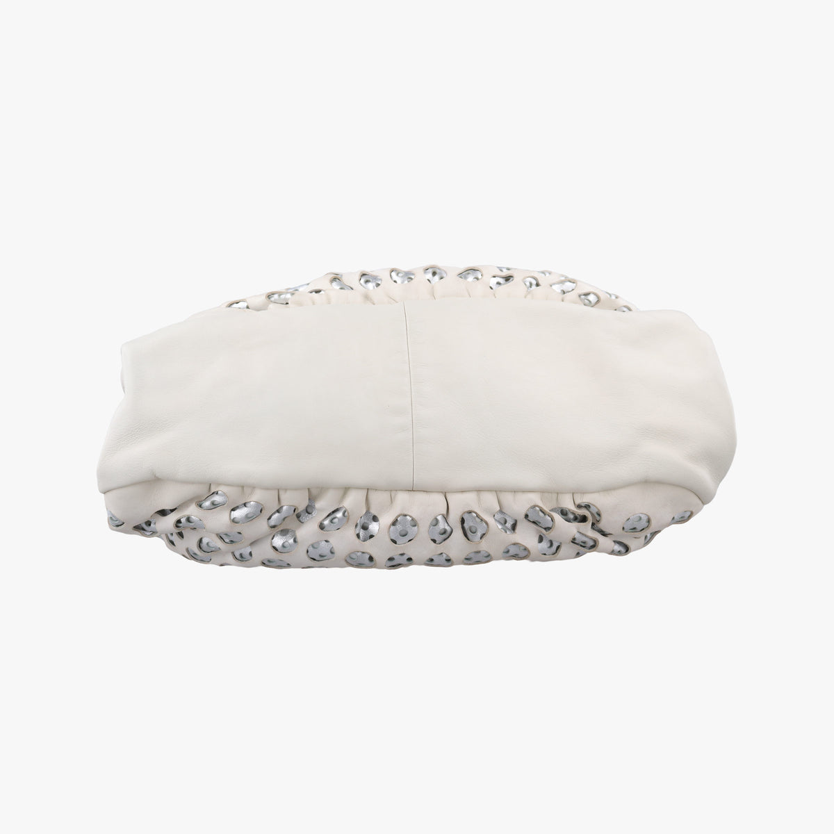Pre-owned Chanel Perforated Chain White Leather A34884 shoulderbag | stylenewstar