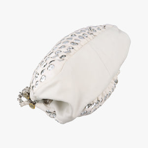 Pre-owned Chanel Perforated Chain White Leather A34884 shoulderbag | stylenewstar