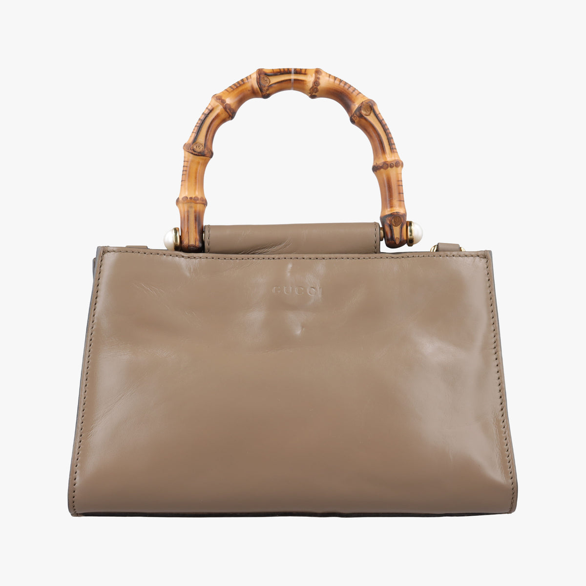 Pre-owned Gucci Bamboo Web Nymphaea Brown leather 470271 handbag | stylenewstar