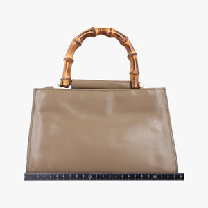 Pre-owned Gucci Bamboo Web Nymphaea Brown leather 470271 handbag | stylenewstar