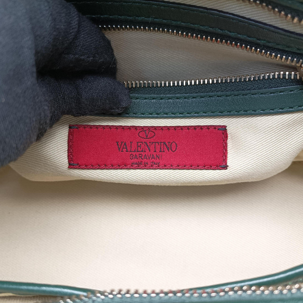 Vintage Valentino Rockstud Green Leather  shoulderbag | stylenewstar