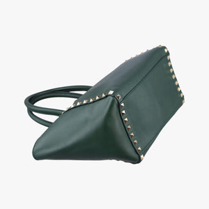 Vintage Valentino Rockstud Green Leather  shoulderbag | stylenewstar