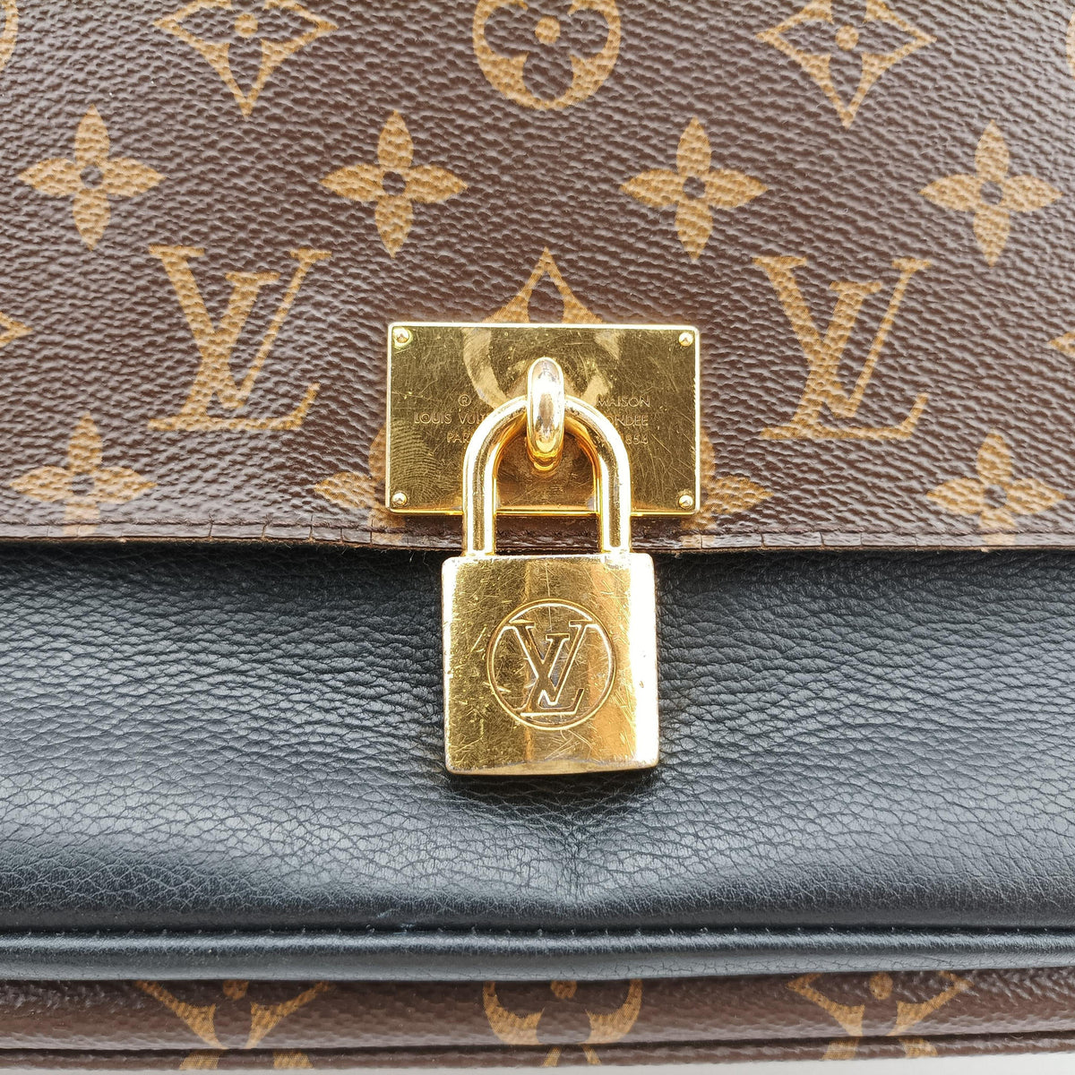 Pre-owned Louis Vuitton MARIGNAN brown×black Monogram Canvas×calf leather M44259 shoulderbag | stylenewstar