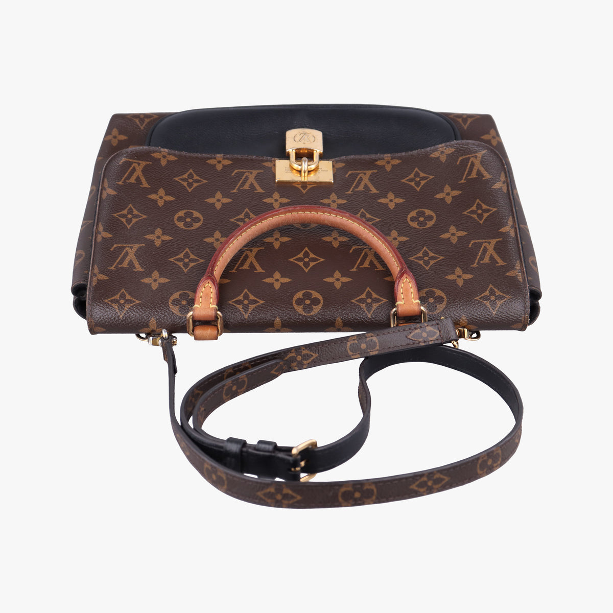 Pre-owned Louis Vuitton MARIGNAN brown×black Monogram Canvas×calf leather M44259 shoulderbag | stylenewstar