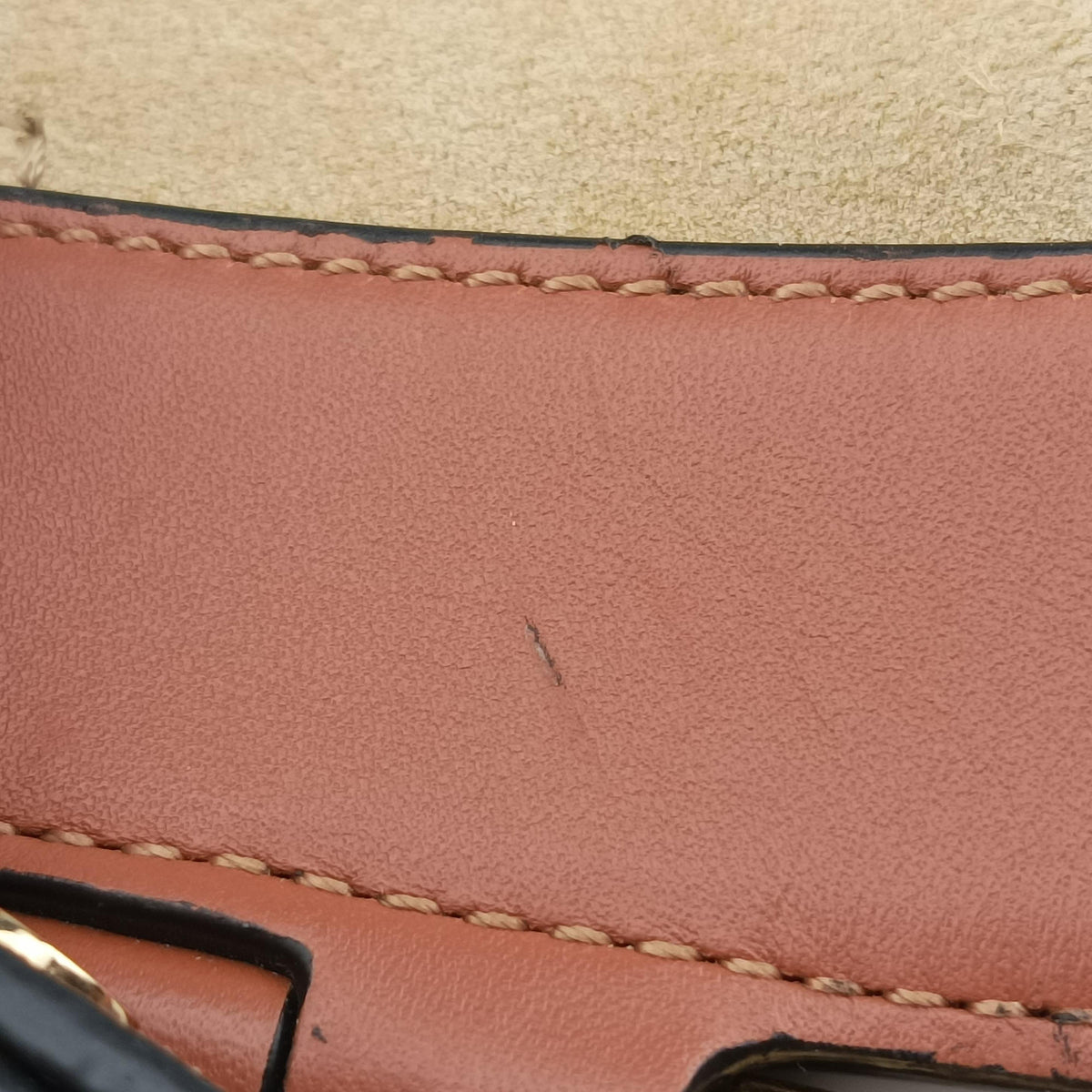 Pre-owned Loewe Horseshoe Brown x Beige Suede x Leather  shoulderbag | stylenewstar