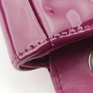 Pre-owned Chanel Chain Flap Purple Patent A46186 shoulderbag | stylenewstar