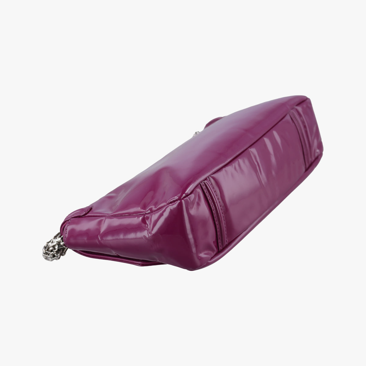 Pre-owned Chanel Chain Flap Purple Patent A46186 shoulderbag | stylenewstar