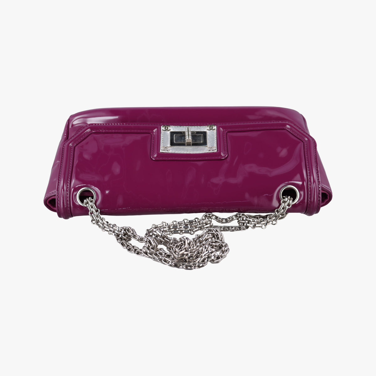 Pre-owned Chanel Chain Flap Purple Patent A46186 shoulderbag | stylenewstar