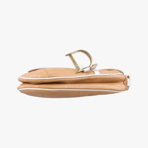 Pre-owned Christian Dior Saddle Beige Leather  handbag | stylenewstar