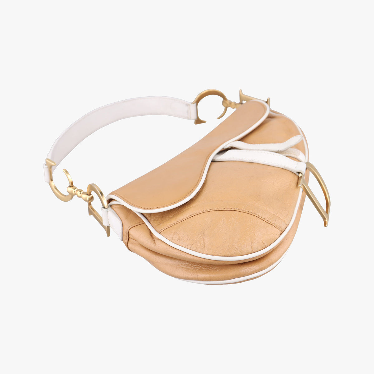 Pre-owned Christian Dior Saddle Beige Leather  handbag | stylenewstar