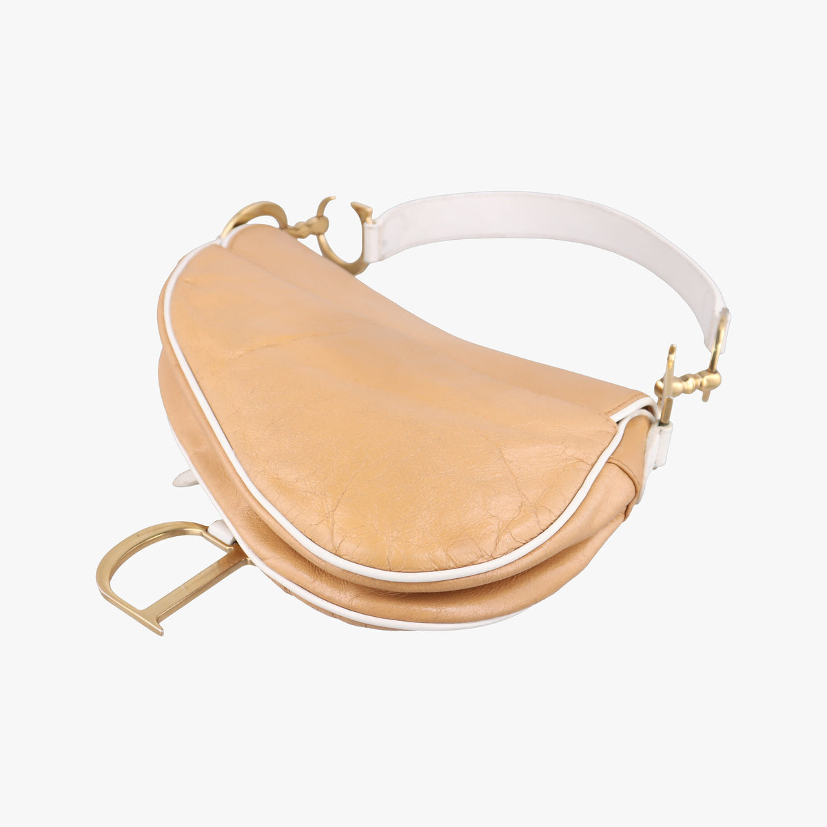 Pre-owned Christian Dior Saddle Beige Leather  handbag | stylenewstar