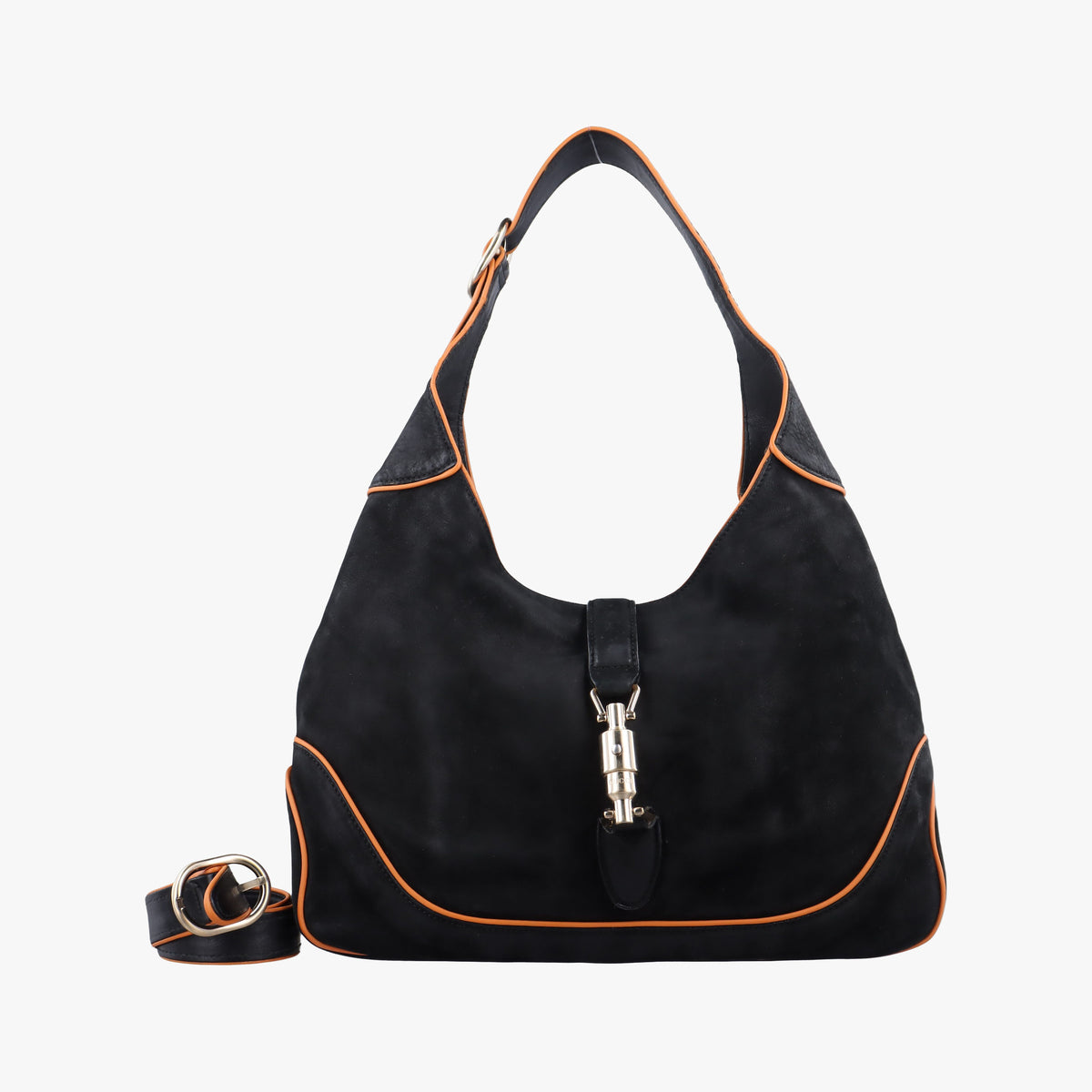 Pre-owned Gucci New Jackie Black Suede 277520 shoulderbag | stylenewstar