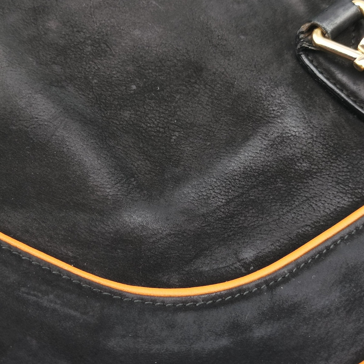 Pre-owned Gucci New Jackie Black Suede 277520 shoulderbag | stylenewstar
