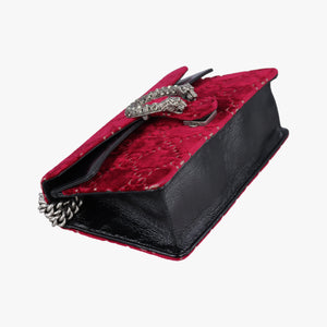 Pre-owned Gucci Dionysus Red velour 499623 shoulderbag | stylenewstar