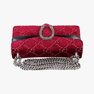 Pre-owned Gucci Dionysus Red velour 499623 shoulderbag | stylenewstar