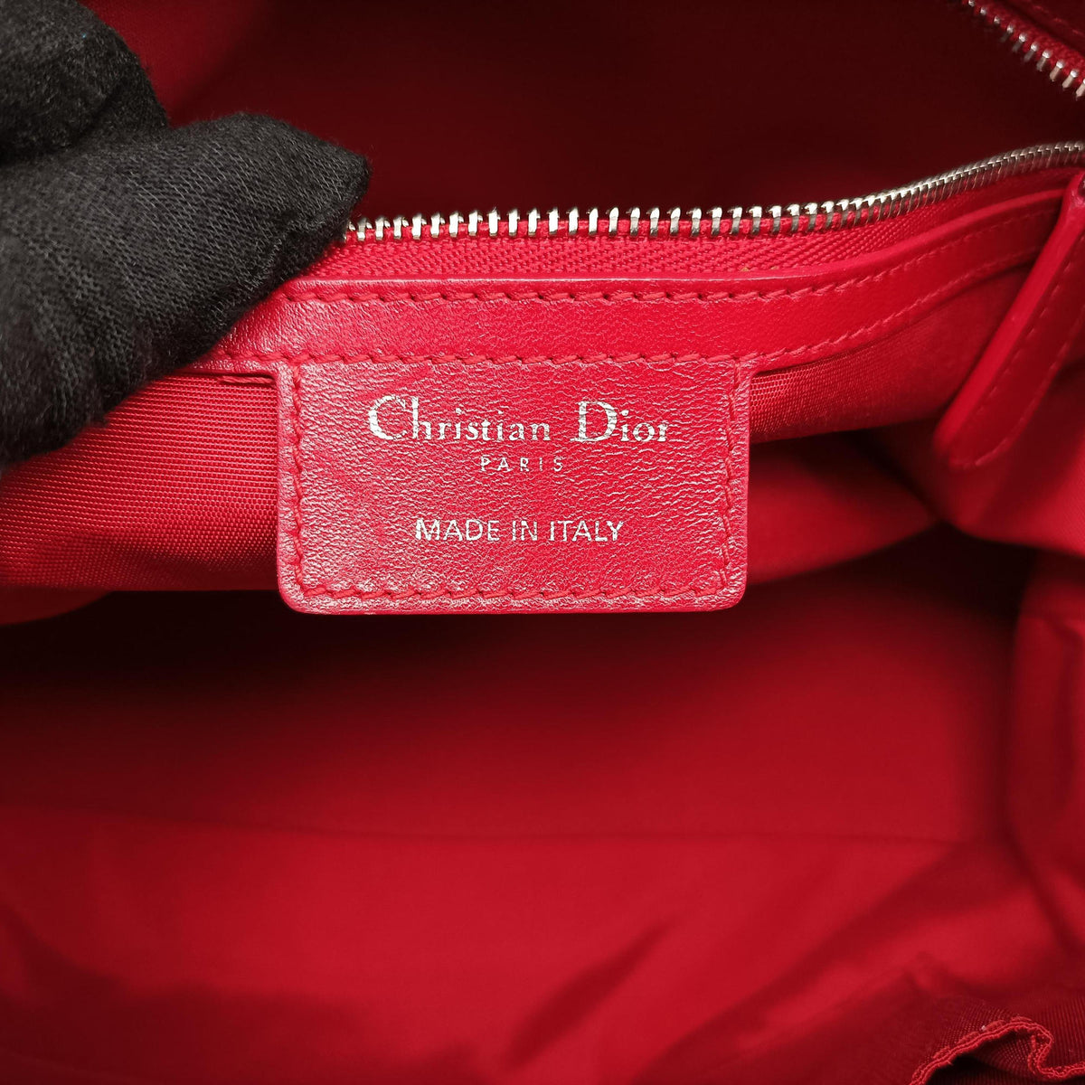 Pre-owned Christian Dior Granville Red lambskin  shoulderbag | stylenewstar