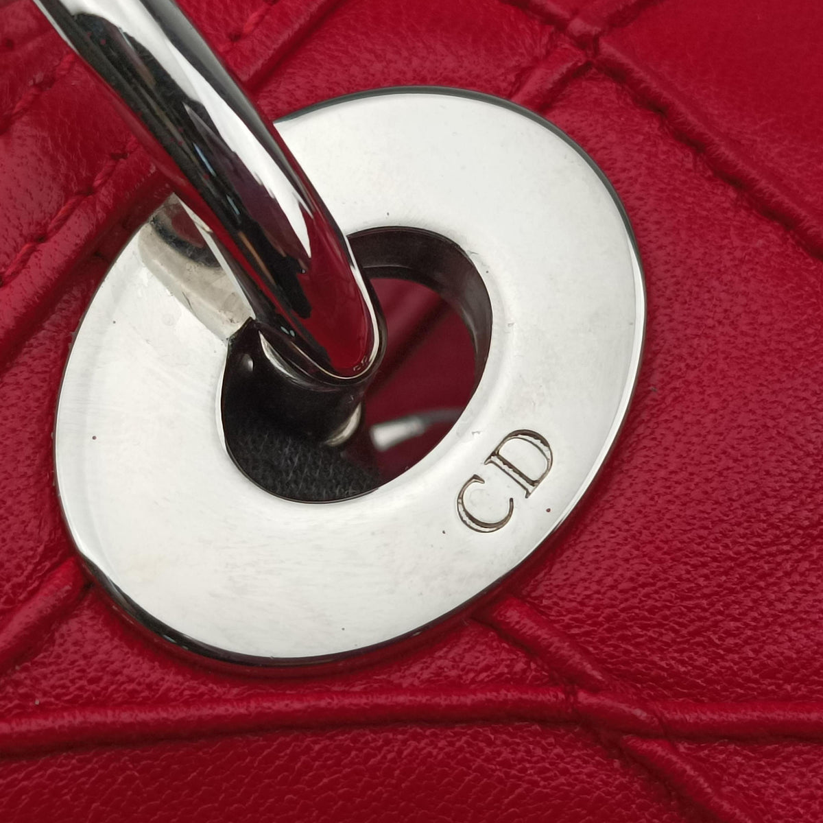 Pre-owned Christian Dior Granville Red lambskin  shoulderbag | stylenewstar