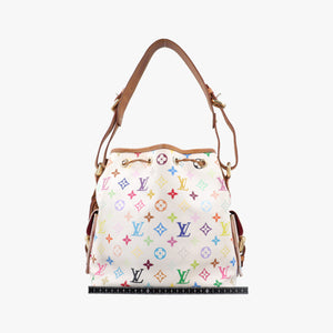 Secondhand Louis Vuitton Petit Noe white Monogram Multicolor M42229 shoulderbag | stylenewstar