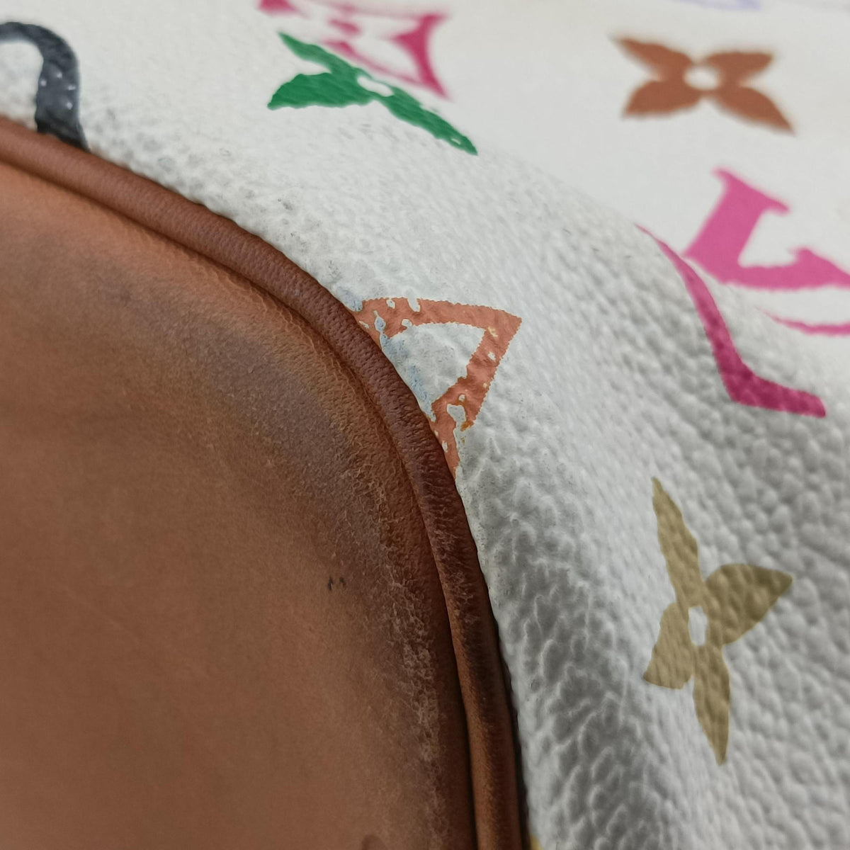 Secondhand Louis Vuitton Petit Noe white Monogram Multicolor M42229 shoulderbag | stylenewstar