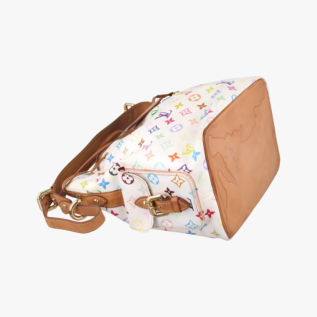 Secondhand Louis Vuitton Petit Noe white Monogram Multicolor M42229 shoulderbag | stylenewstar