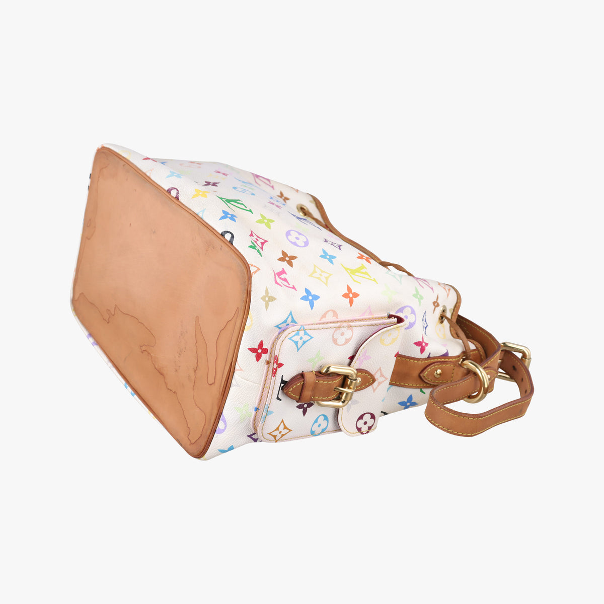 Secondhand Louis Vuitton Petit Noe white Monogram Multicolor M42229 shoulderbag | stylenewstar